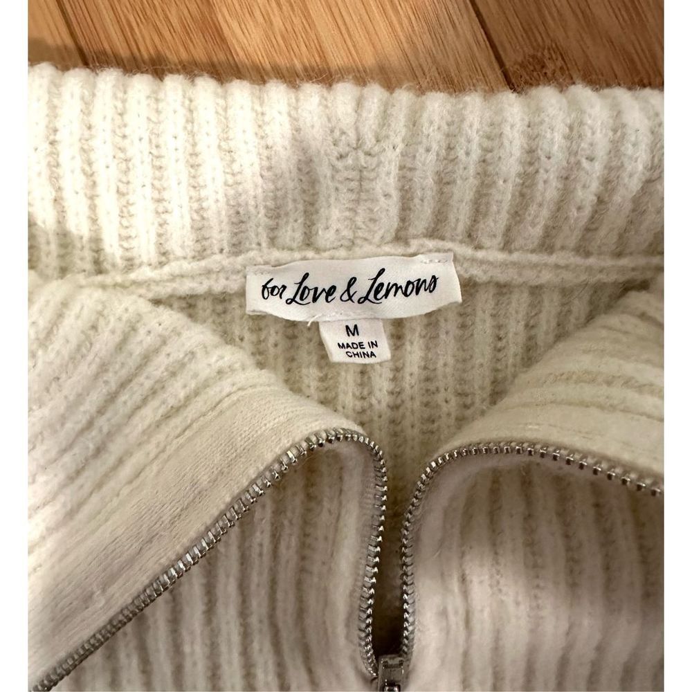 For Love & Lemons Cream Quarter Zip Sweater - Picture 5 of 6